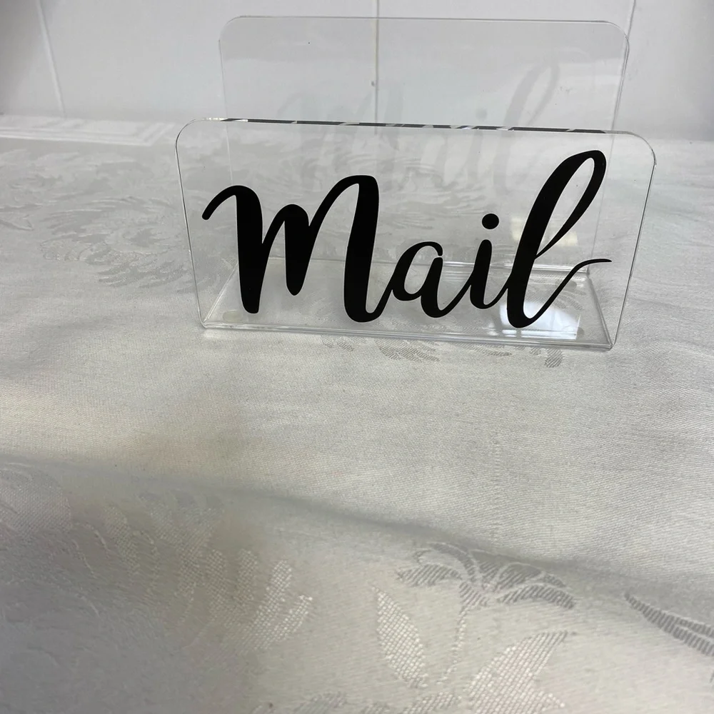 Clear acrylic mail holder